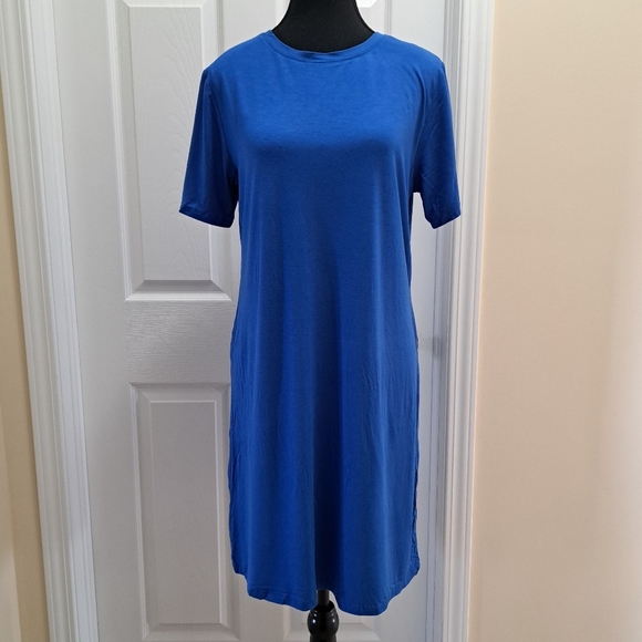 ❤️ BCBGeneration T-shirt Dress Blue Solid Women's XS Dress Short Sleeved - Picture 2 of 8